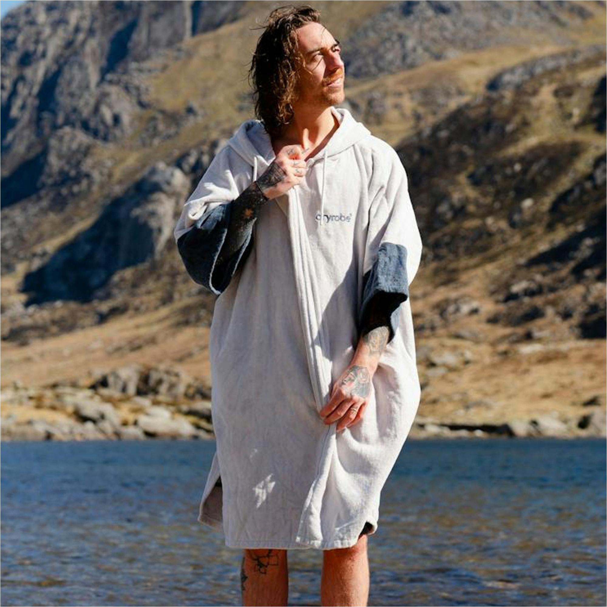 2026 Dryrobe Badjas Met Capuchon En Ritssluiting Voor Volwassenen FZORGTWLNC Nimbus Cloud